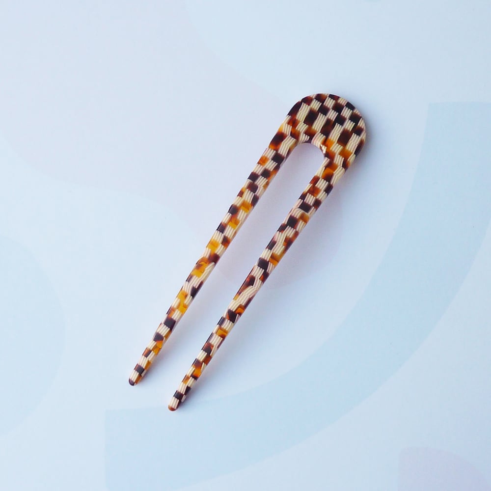 Image of *NEW* Honey Checker Hair Pin