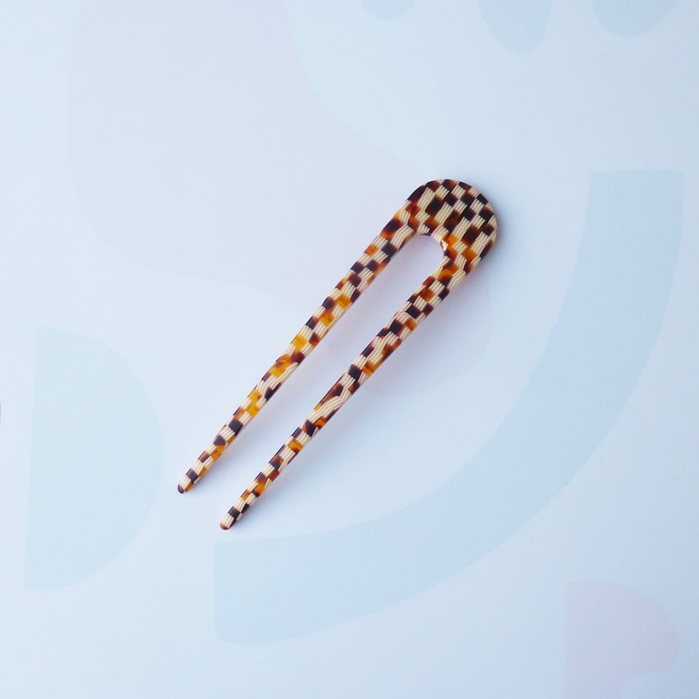 Image of *NEW* Honey Checker Hair Pin