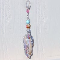 Image 4 of Fossilized Drusy Gem Shell Mermaid Pendant