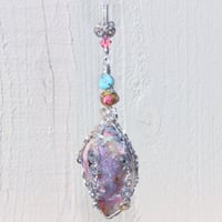 Image 2 of Fossilized Drusy Gem Shell Mermaid Pendant