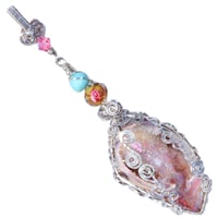 Image 1 of Fossilized Drusy Gem Shell Mermaid Pendant