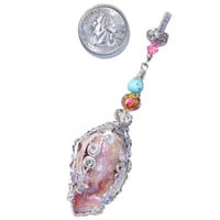 Image 5 of Fossilized Drusy Gem Shell Mermaid Pendant