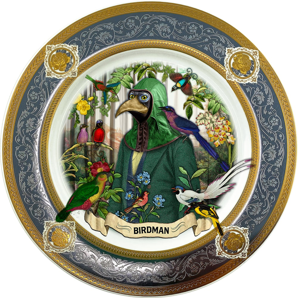 Image of Birdman - Large Fine China Plate - #0773