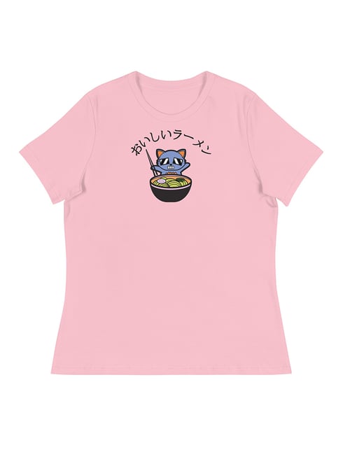 Image of Women's Relaxed T-Shirt - Bella Canvas Robo Neko - Delicious Ramen