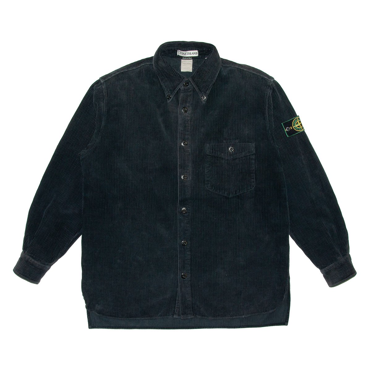 Image of Stone Island 1995 Black Corduroy Overshirt