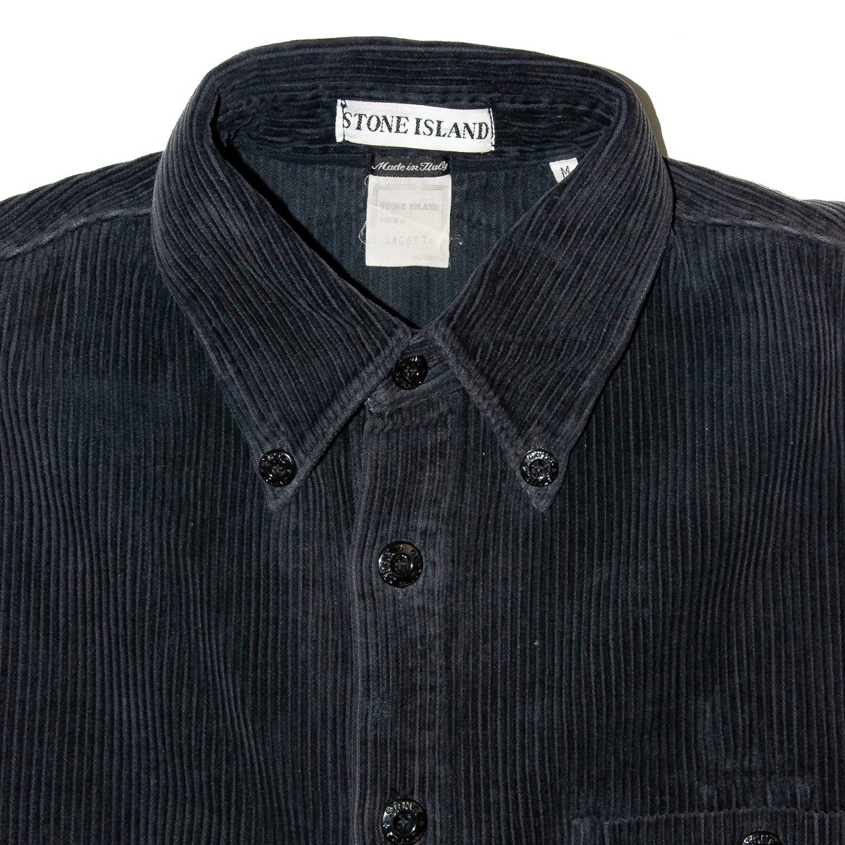 Image of Stone Island 1995 Black Corduroy Overshirt