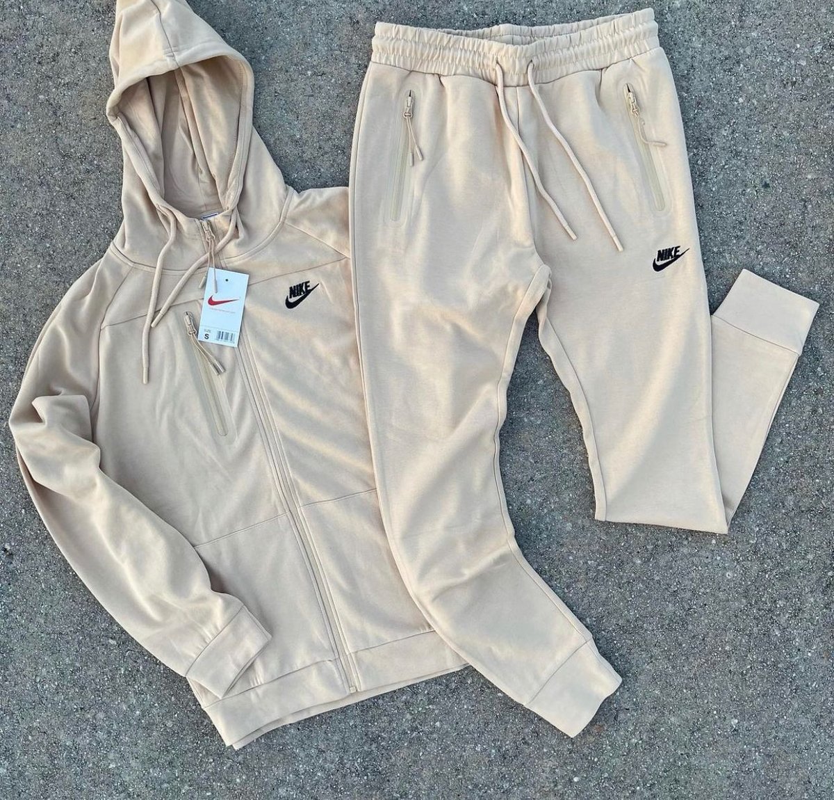 Men’s Nude Standard Fit Tech Zip Up Hoodie Sweatpants Set
