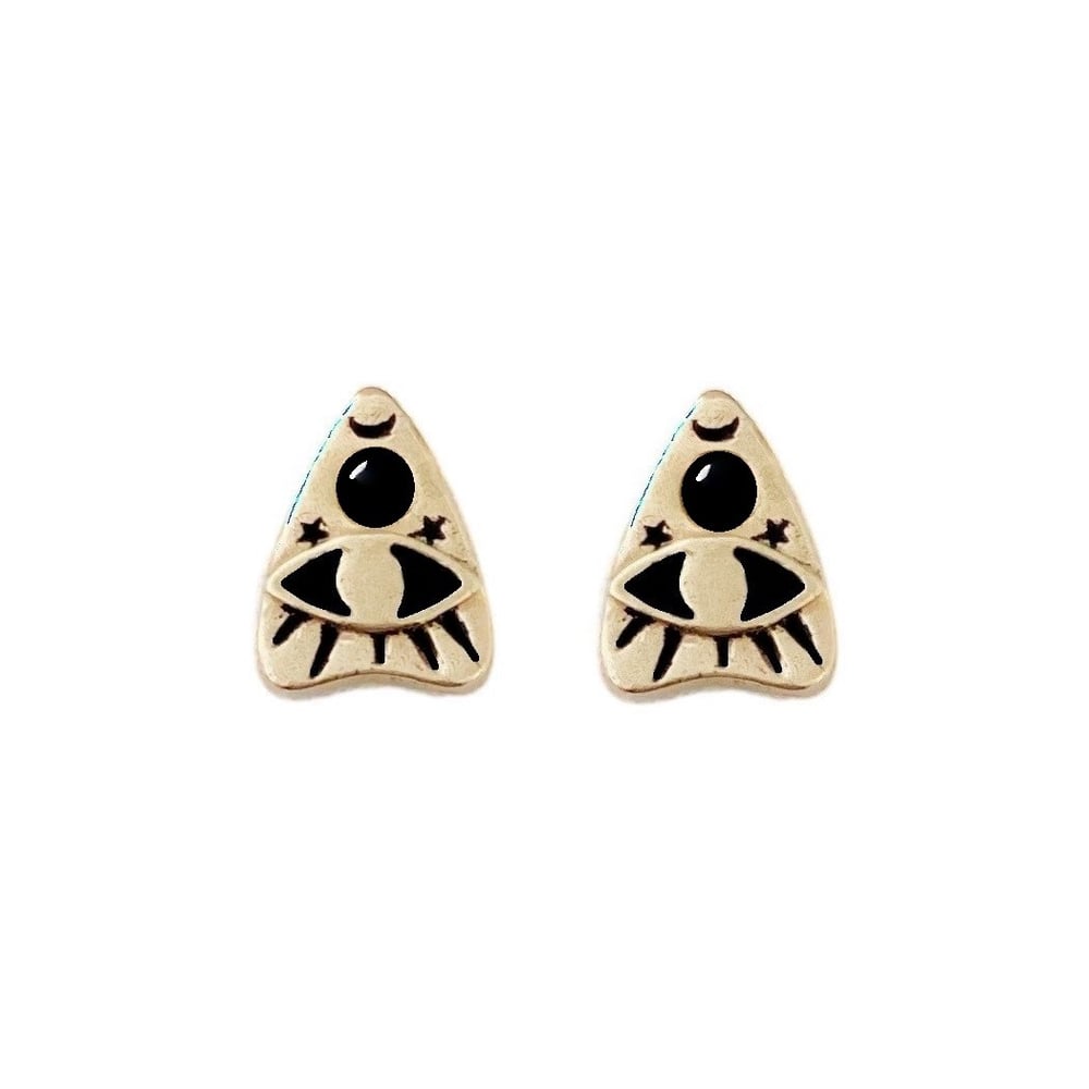 Image of Planchette Earrings with Black Onyx