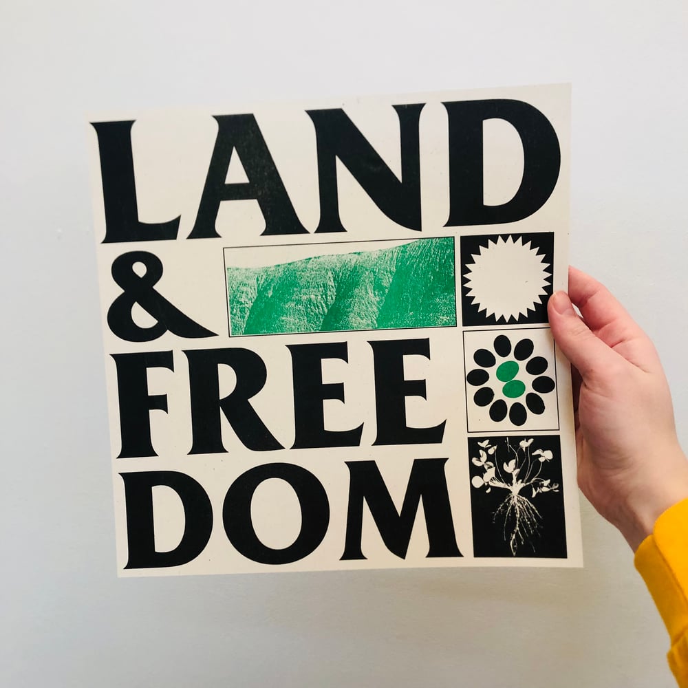 Image of LAND & FREEDOM large square riso print