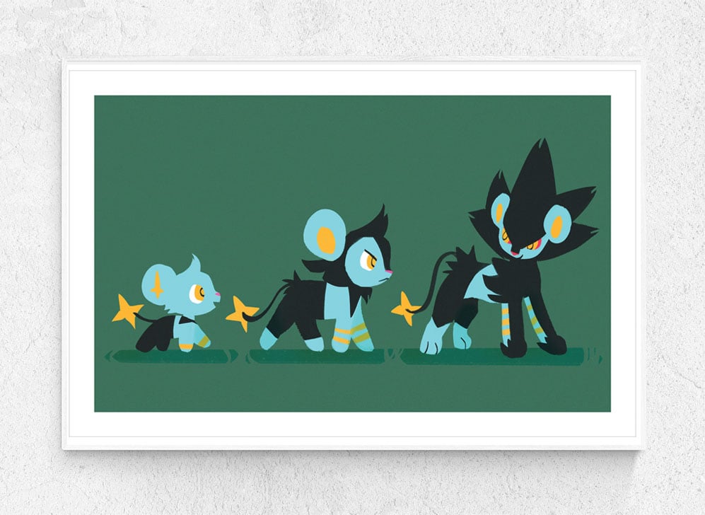 Image of Shinx, Luxio, and Luxray Print