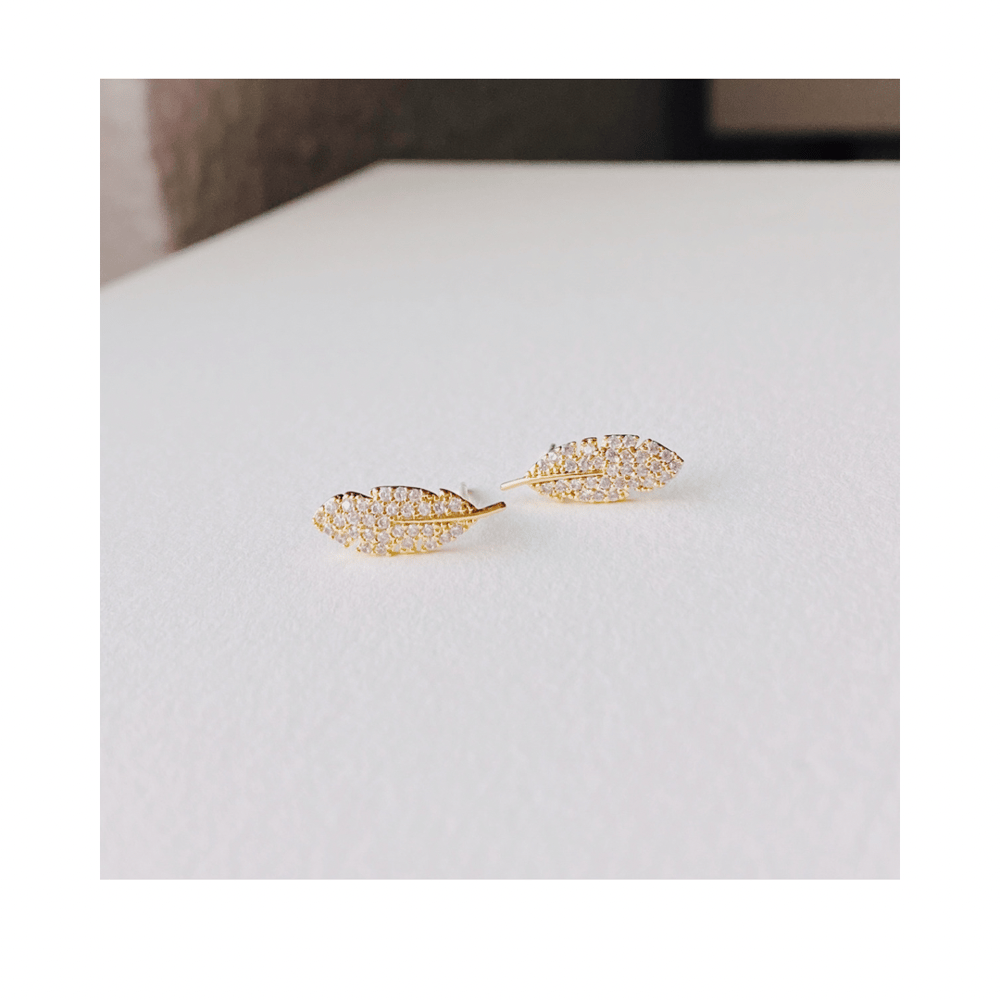 Image of Leaf Stud Earrings