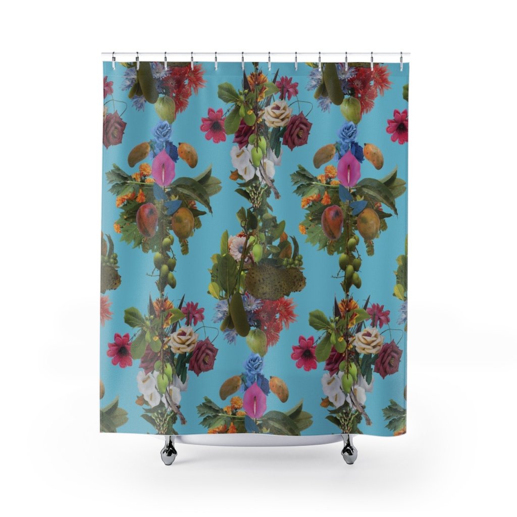 Image of Mango and Flower Shower Curtain
