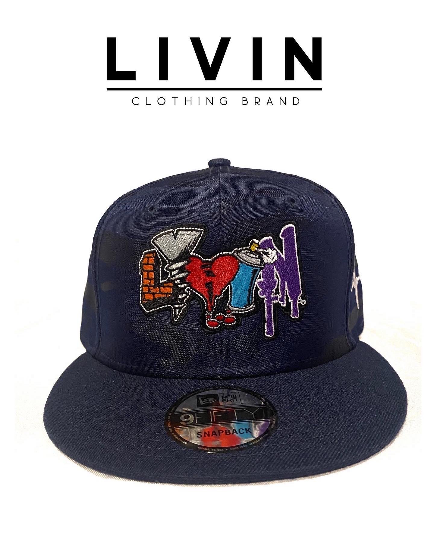 Navy Blue Graffiti Snapback