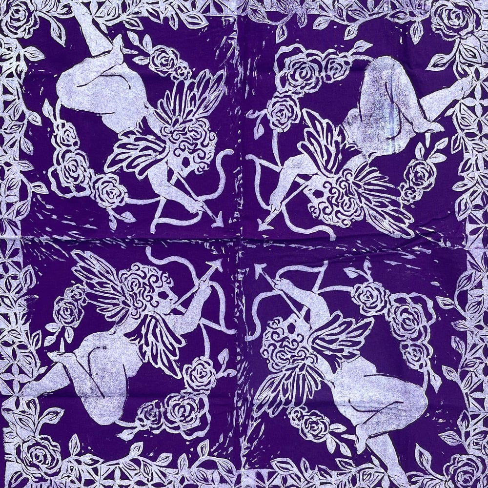 Image of MADE TO ORDER Cupid’s Corner Block-Printed Bandana- Multiple Colors Available 