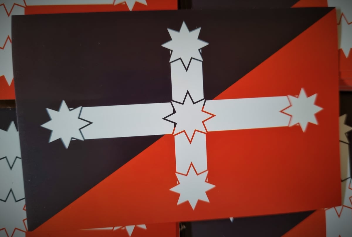Image of Anarchist Communist / Eureka Flag sticker, 10pk