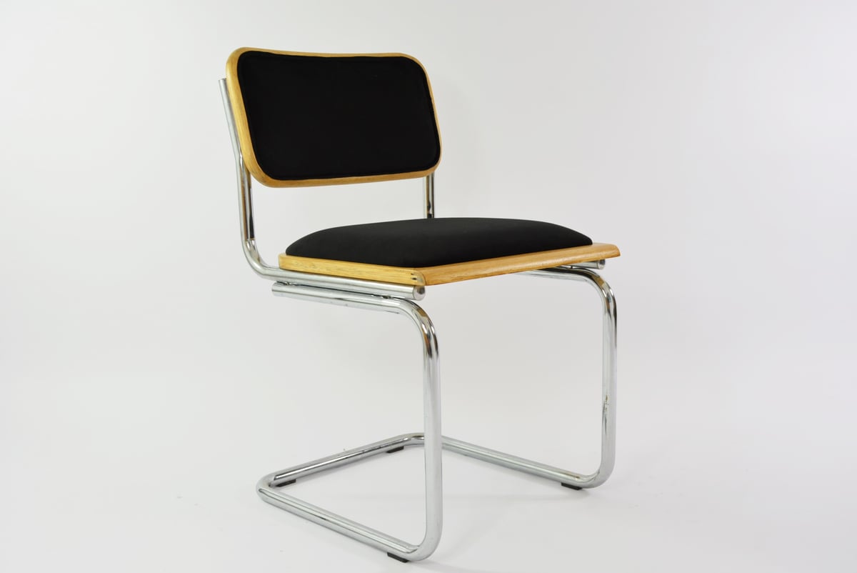 Image of Chaises type Cesca velours noir