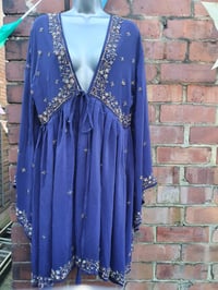 Image 1 of Navy Sienna Glitter Wrap Dress