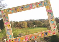 Image 1 of Wooden floral picture frame 