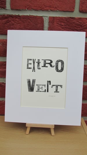 'Extrovert' Letterpress Print