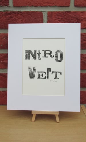 'Introvert' Letterpress Print