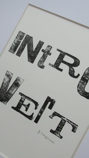 'Introvert' Letterpress Print