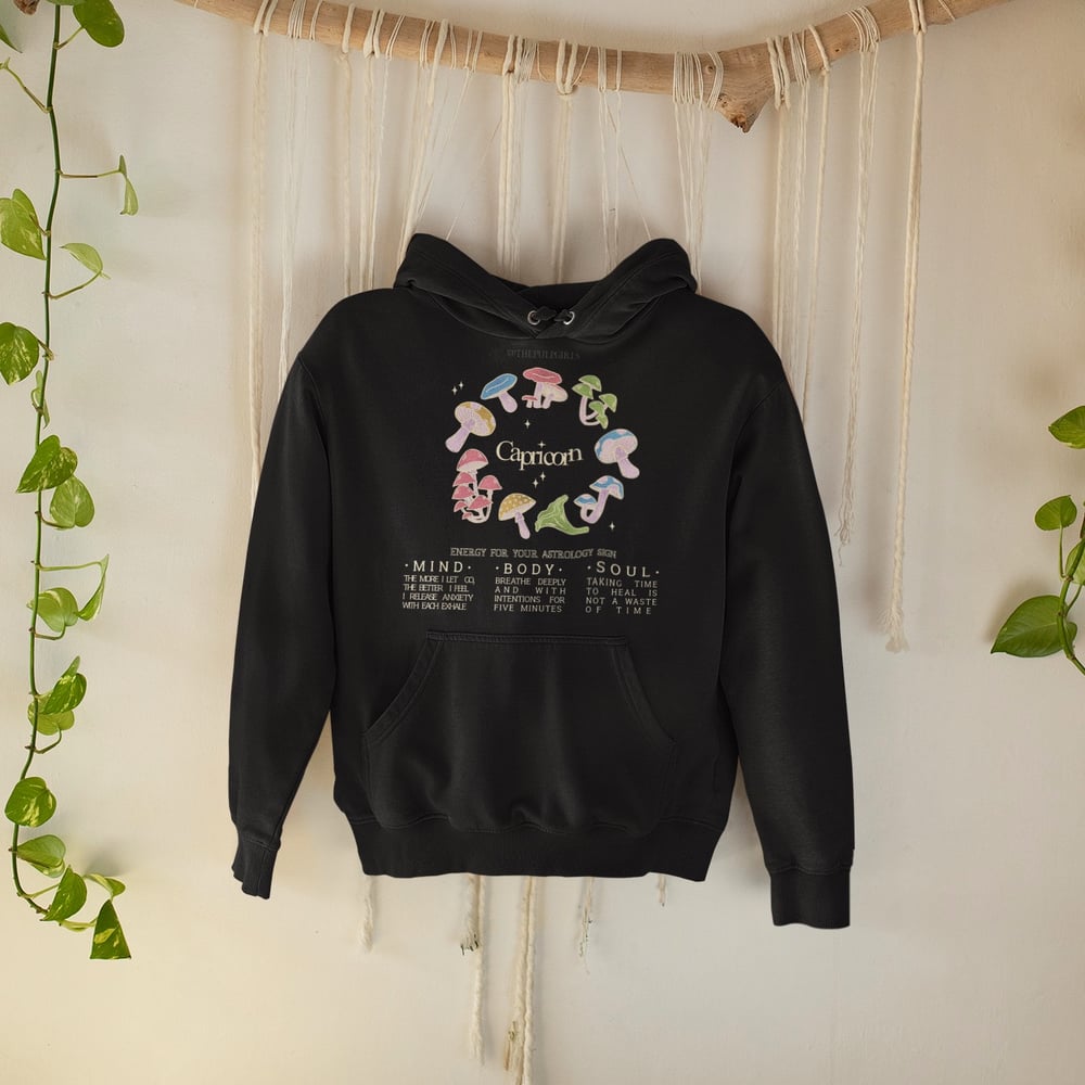 Image of DARK MUSHROOM ASTROLOGY HOODIE