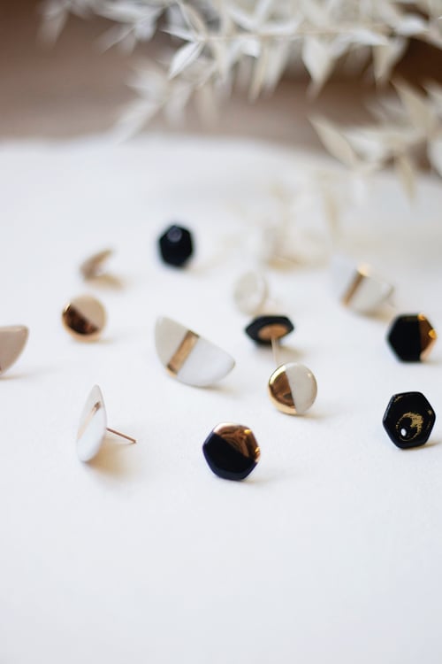 Image of ÍSIS Ceramics Earrings with half Gold