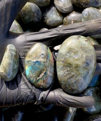 Image 2 of LABRADORITE POLISHED PALM STONE (RANDOM SELECTION) - MADAGASCAR 