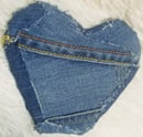 Image 4 of Tasty Raw Edge Denim “Single Heart” Coster
