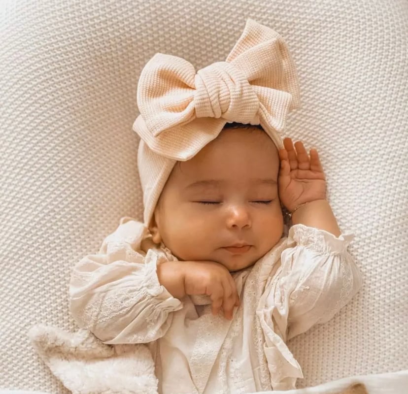 Image of Beige baby bow 