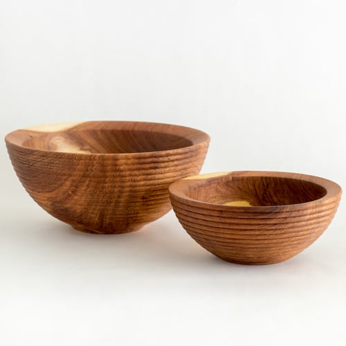 Image of Handmade Beaded Mesquite Bowl Set