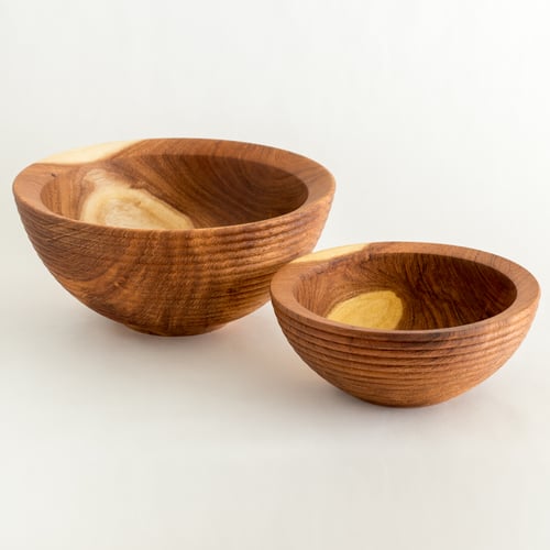 Image of Handmade Beaded Mesquite Bowl Set