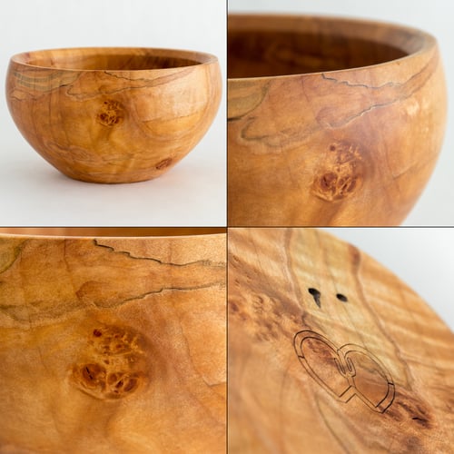 Image of Curly Maple Calabash Style Bowl