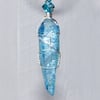 Aqua Aura Quartz Crystal Handmade Pendant
