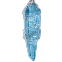 Image 2 of Aqua Aura Quartz Crystal Handmade Pendant