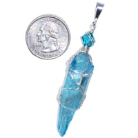 Image 5 of Aqua Aura Quartz Crystal Handmade Pendant