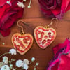 Heart-Shaped Pepperoni Pizza Earrings