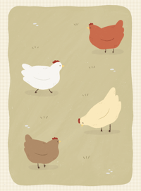 Image 2 of Playful Chickens Print