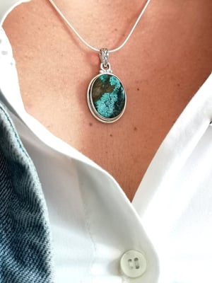 Image of Pendentif turquoise du tibet - ref. 8516