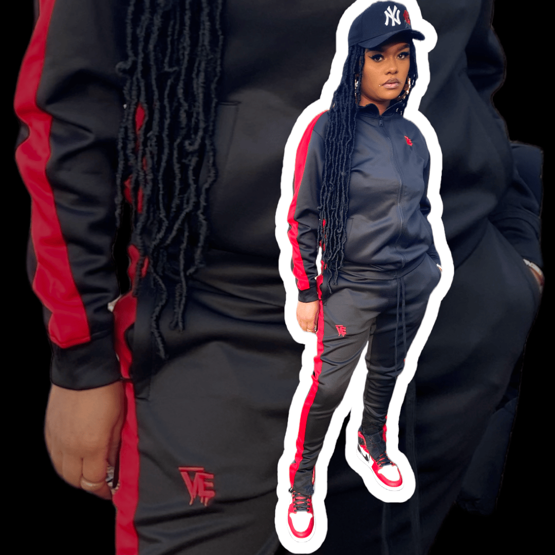 Red & Black VE Drip Tracksuit Security Vintage Extinction