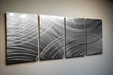 Abstract Metal Wall Art Home Decor- Aquarius Silver- Contemporary Modern Decor