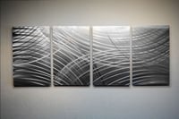 Image 5 of Abstract Metal Wall Art Home Decor- Aquarius Silver- Contemporary Modern Decor