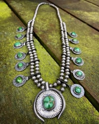 Image 2 of WL&A Handmade Old Style Emerald Valley Blossom Necklace - 28" - 150 Grams