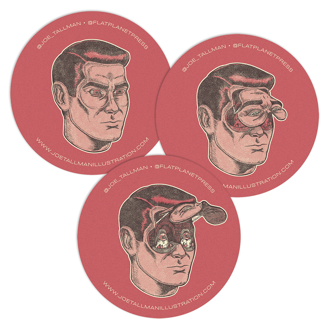 Head Trip- 3 Piece Coaster set