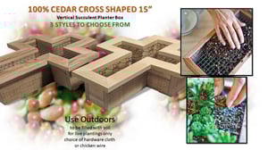 Image of GARDEN LIVING WALL ART ~ SMALL 15" CROSS Shaped Planter ~