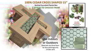Image of GARDEN LIVING WALL ART ~ SMALL 15" CROSS Shaped Planter ~ 