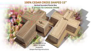 Image of GARDEN LIVING WALL ART ~ SMALL 15" CROSS Shaped Planter ~