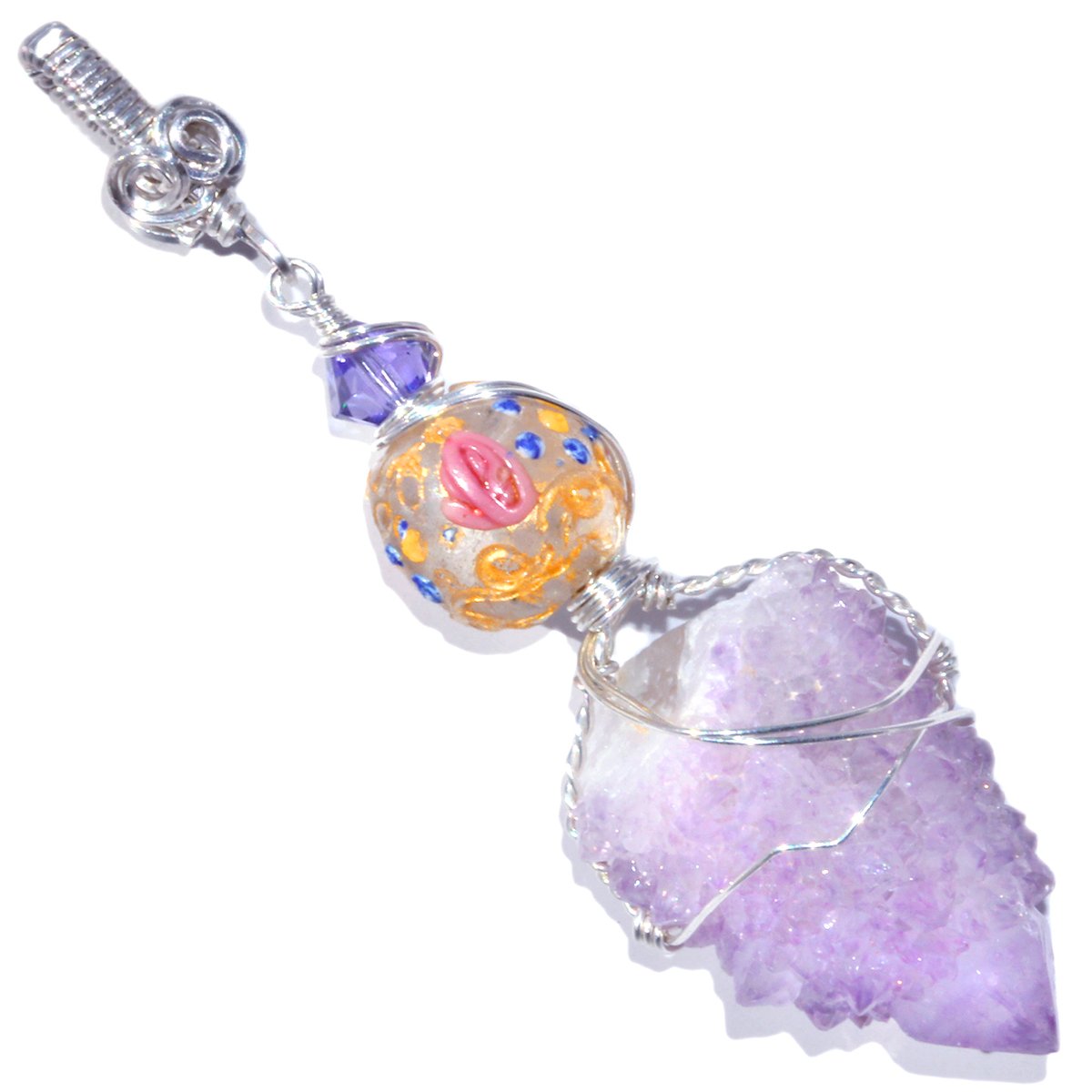 Lavender Spirit Quartz Cactus Crystal Pendant | Follower of Christ Creations
