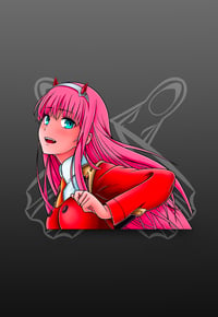 Zero Two Kiss Cut Sticker