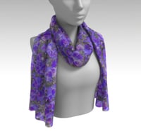 Image 1 of Sheer Silk Gauze Scarf Foxglove